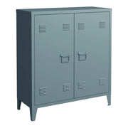 Armadio armadietto per ufficio mobiletto portaoggetti per ufficio officina camera da letto armadio in metallo con 2 ante 90 x 80 x 33 cm grigio-blu 03_0006339