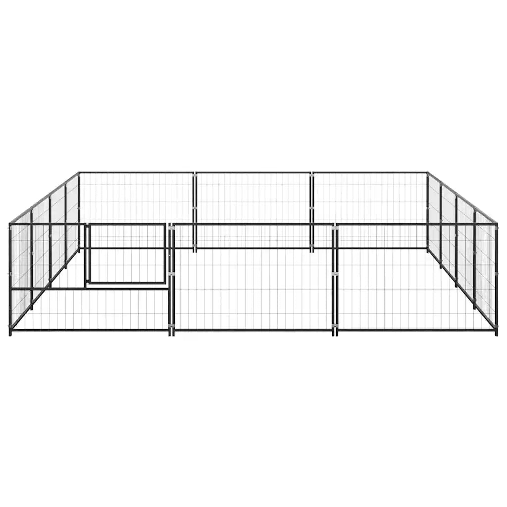 Gabbia per Cani Nera 12 m² in Acciaio 3082128
