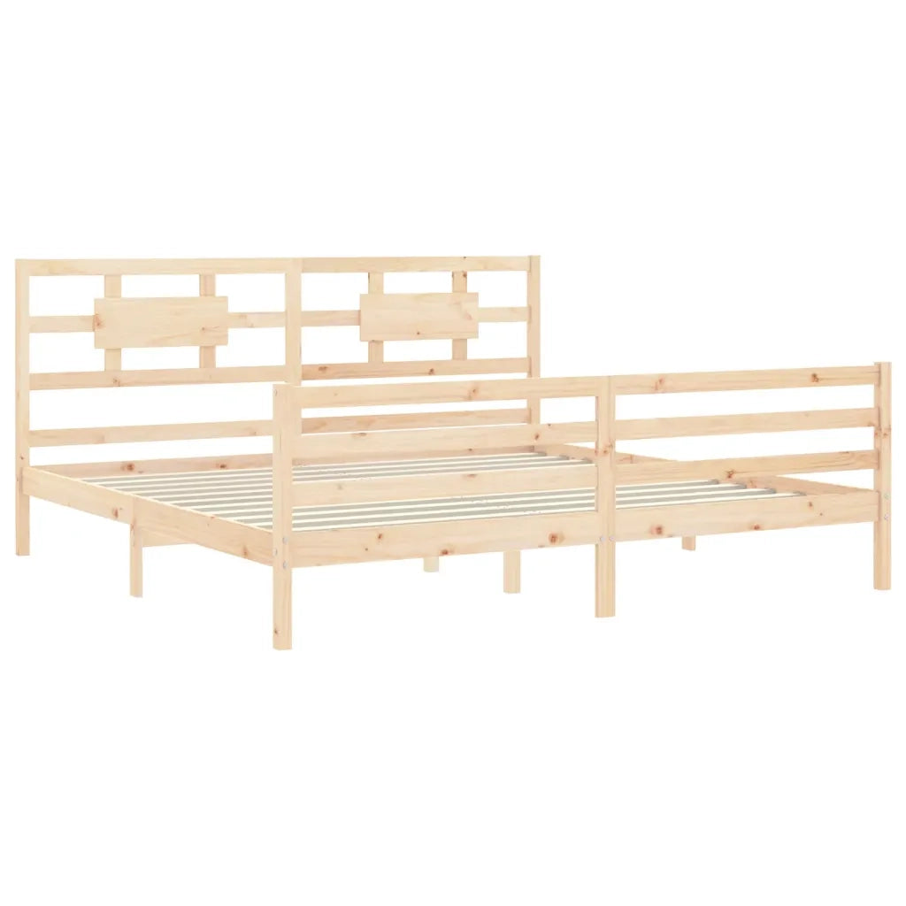 Giroletto con Testiera-Struttura Letto con testiera 200x200 cm in Legno Massello 119400