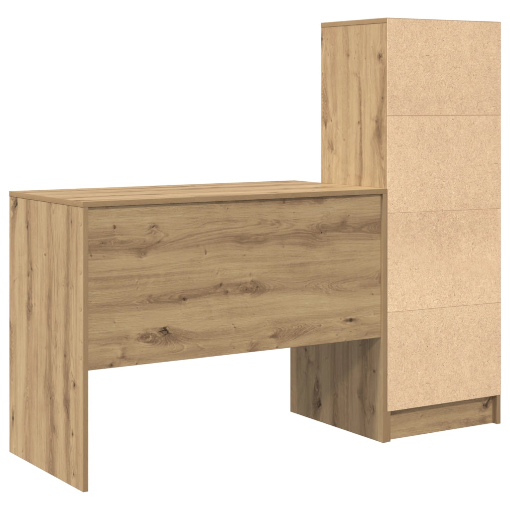 Scrivania con Magazzino Quercia Artigianale Legno Ingegnerizzato