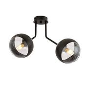 Plafoniera Emibig Nova 2xE14 nero/trasparente dimmer