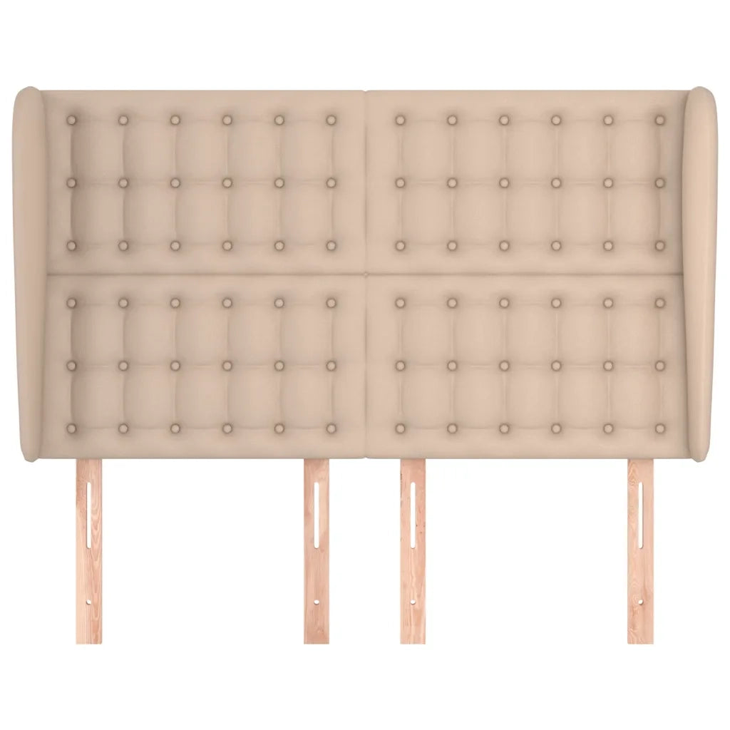 Testiera ad Orecchio-Testata con Orecchie Cappuccino 147x23x118/128 cm in Similpelle