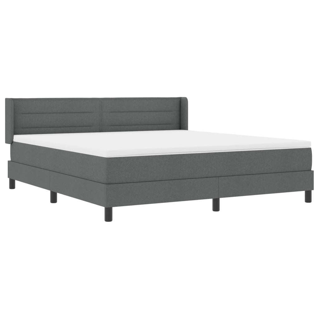 Letto con Box Spring e Materasso Grigio Scuro 180x200 cm in Tessuto