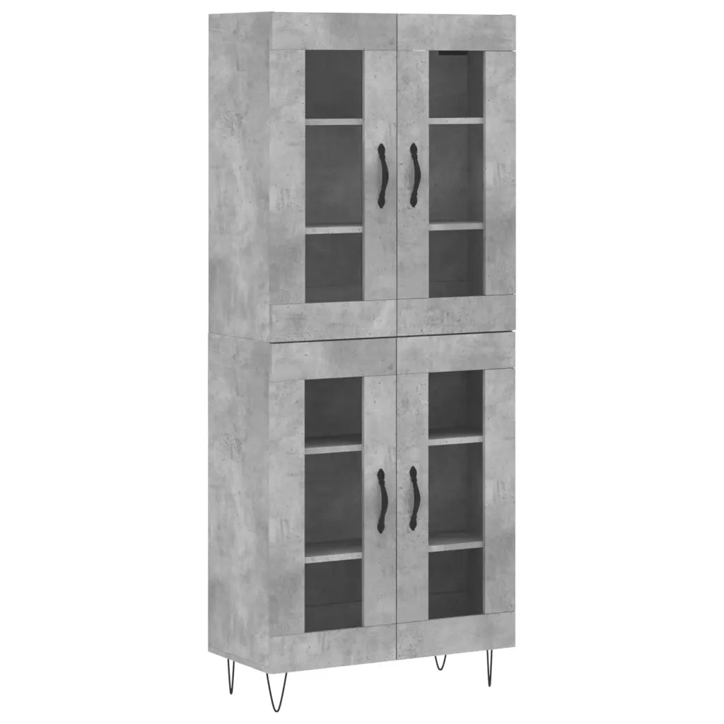 Credenza-Buffet-Armadio da cucina Grigio Cemento 69,5x34x180 cm in Legno Multistrato 102887