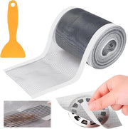 Capocapelli per ogni lunghezza - 100mm x 10m - Etichetta per vasca da bagno - Filtrino per capelli per vasca da bagno - Presa per capelli per vasca da bagno - Filtro per capelli universale - Filtro per vasca da bagno - Adatto per bagno e doccia