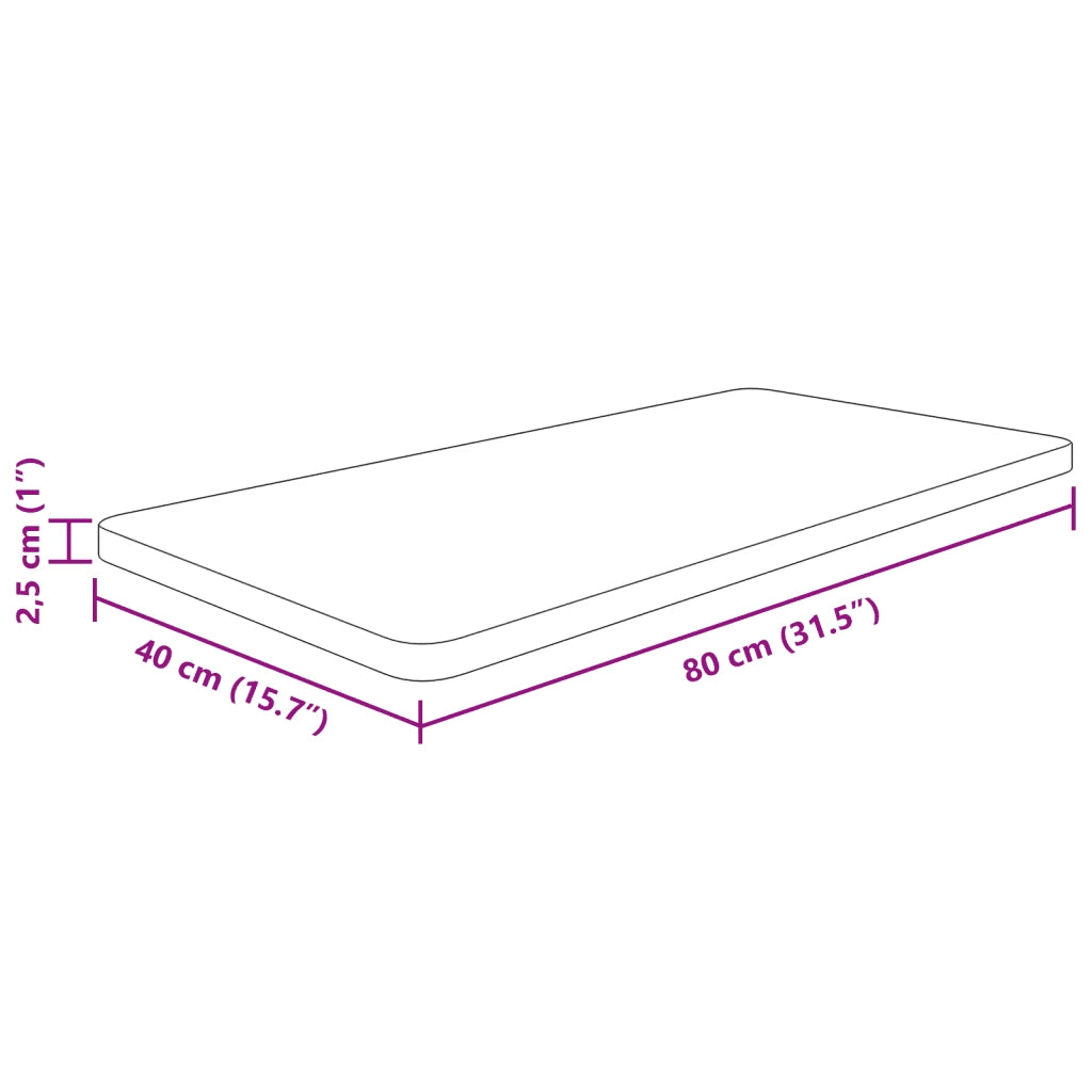 Piano Bagno Marrone Scuro 80x40x2,5cm Legno Massello Trattato 343052