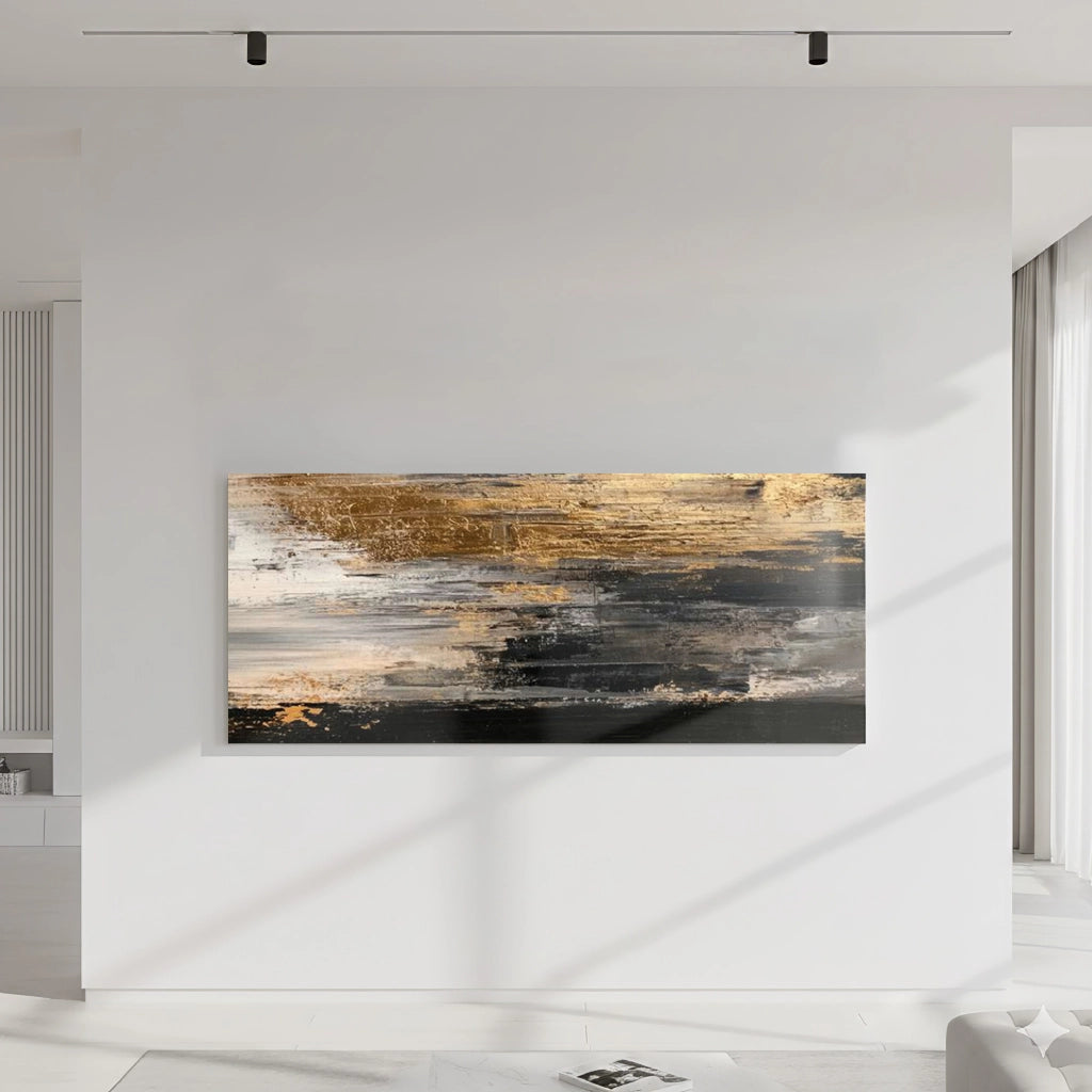 Quadro Moderno su Tela per Soggiorno e Camera da Letto 40x120 cm - Stampa Professionale su Telaio in Legno con Gancio Integrato - Dipinto Panoramico Decorativo da Parete. ASS4-DIS2
