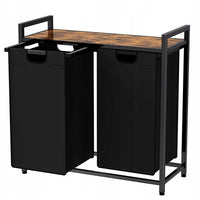 Cesto per la biancheria con misure 73x33x72 cm, colore nero, pratico e funzionale.