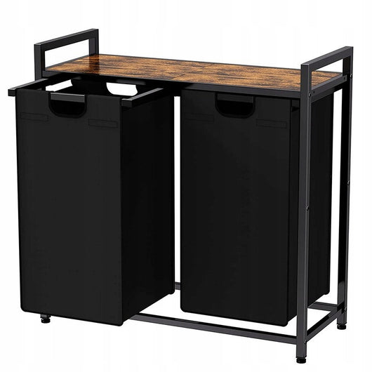 Cesto per la biancheria con misure 73x33x72 cm, colore nero, pratico e funzionale.