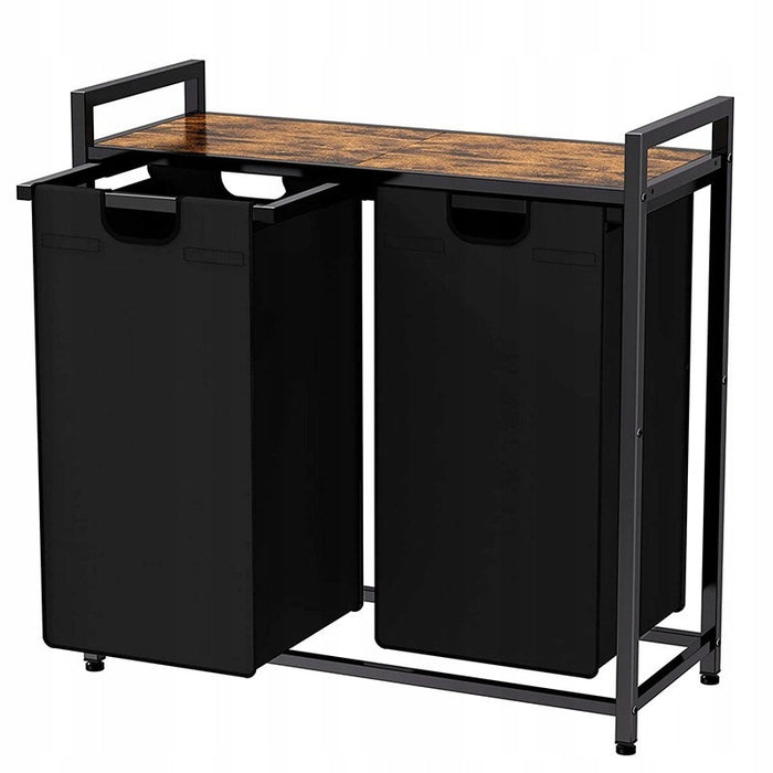 Cesto per la biancheria con misure 73x33x72 cm, colore nero, pratico e funzionale.