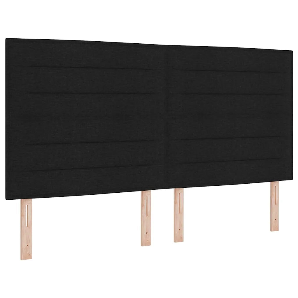 Letto a Sorgente LED con materasso Nero 180 x 200 cm Tessuto