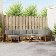 Set di divani da esterno 9 pcs Grigio Naturale e Chiaro 3366849