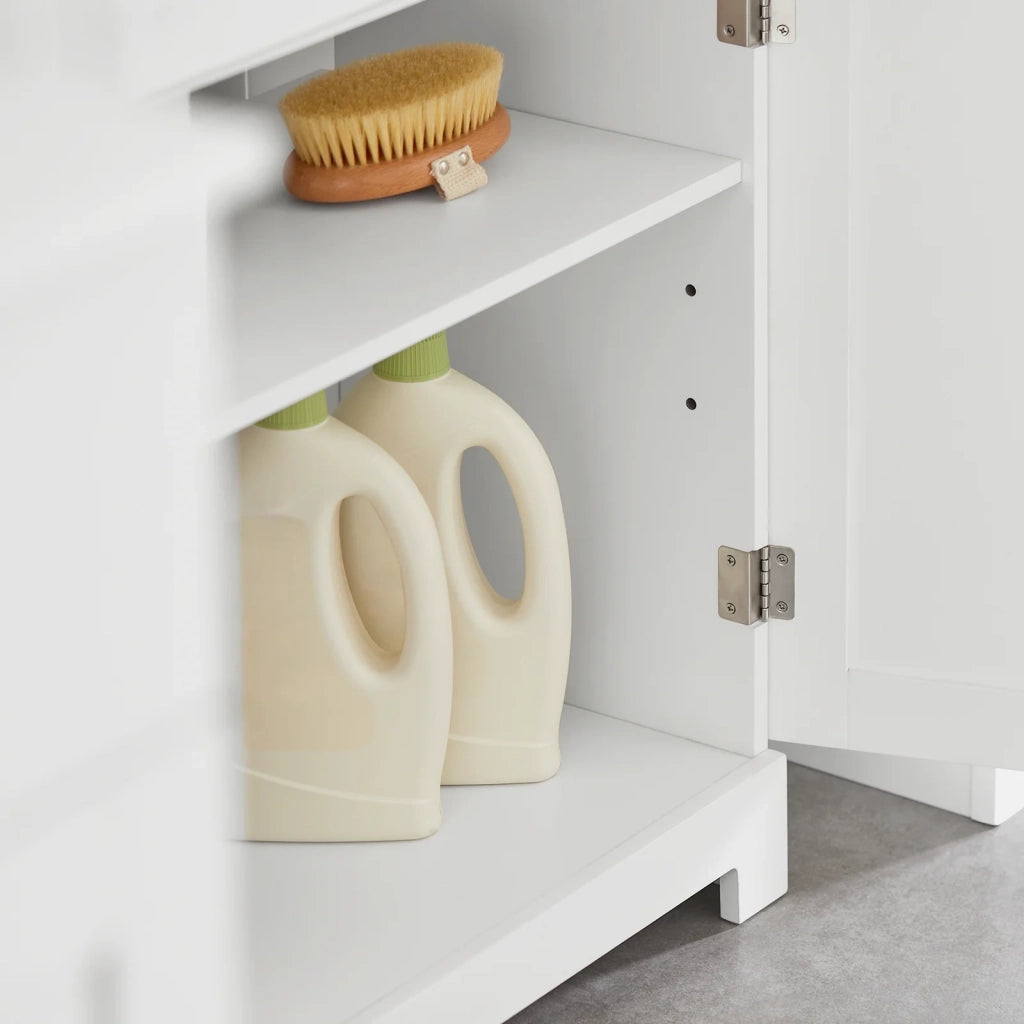 Mobile sottolavabo per Bagno con 2 Ante mobili bagno L60*P30*A60 cm Bianco BZR18-W