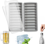 Igloo di silicone a forma di cubetto di ghiaccio - Cubetto di ghiaccio con coperchio - Facile da rimuovere - Grigio - 10 compartimenti - Ideale per bevande congelate, whisky e cocktail