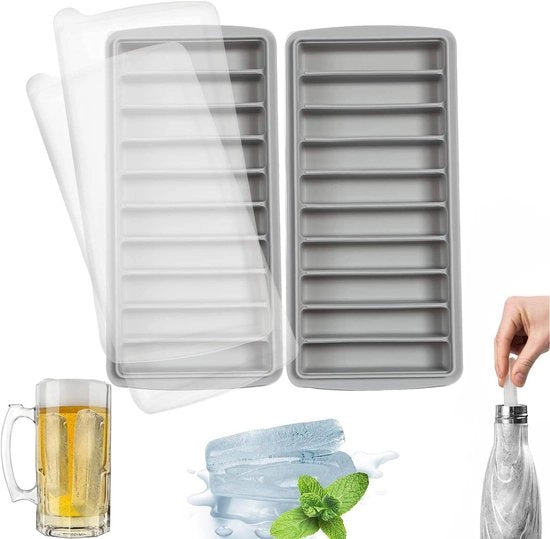 Igloo di silicone a forma di cubetto di ghiaccio - Cubetto di ghiaccio con coperchio - Facile da rimuovere - Grigio - 10 compartimenti - Ideale per bevande congelate, whisky e cocktail