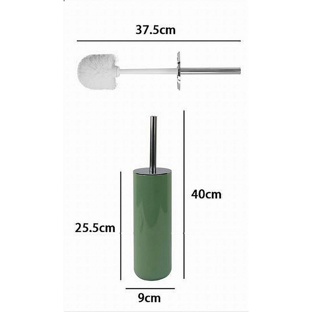 Trade Shop - Portascopino Porta Scopino Con Scopettino Wc Bagno Toilette Verde Silver 79878 -