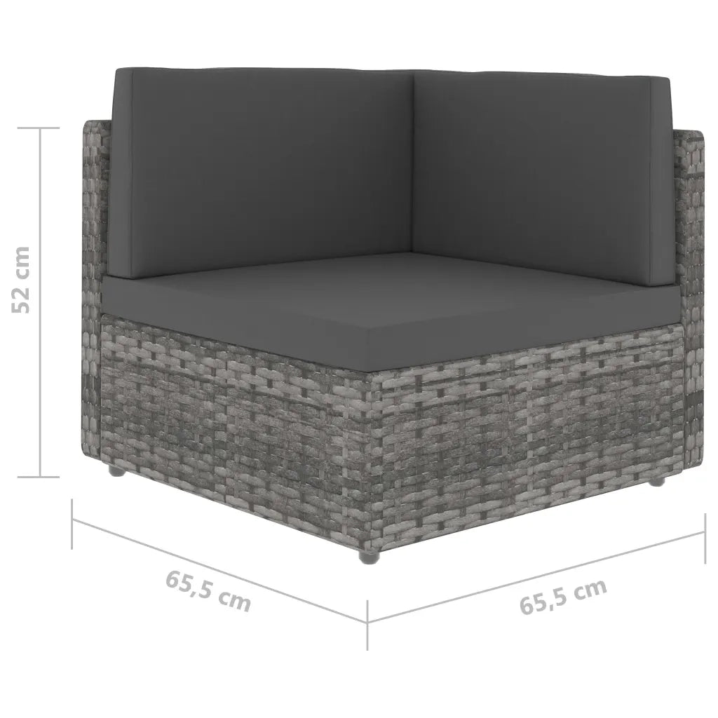 Divano ad Angolo Modulare in Polyrattan Grigio cod mxl 63749