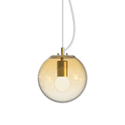 Sospensione Contemp Mapa Clear Metallo Ottone Vetro Sfumato Ambra 1 Luce E27