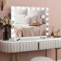 Specchio Trucco Luminoso LED Intensità Regolabile Specchio Ingrandente Porta Di Carica USB, 80 x 62 cm
