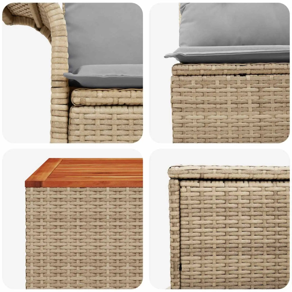 Set di divani 8 pz Beige e Grigio Chiaro 3448019