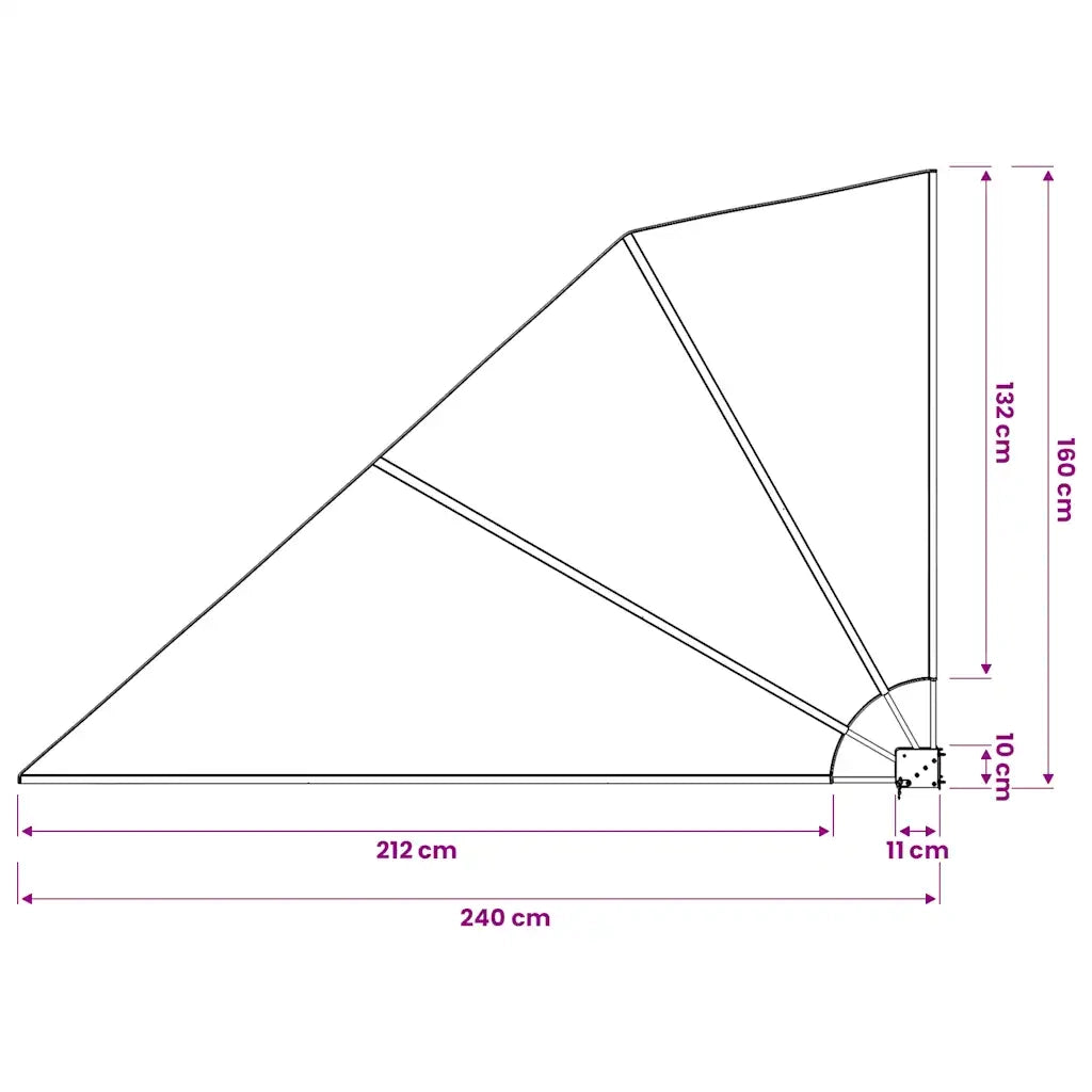 Tenda Laterale per Balcone Pieghevole Grigia 160x240 cm 41574