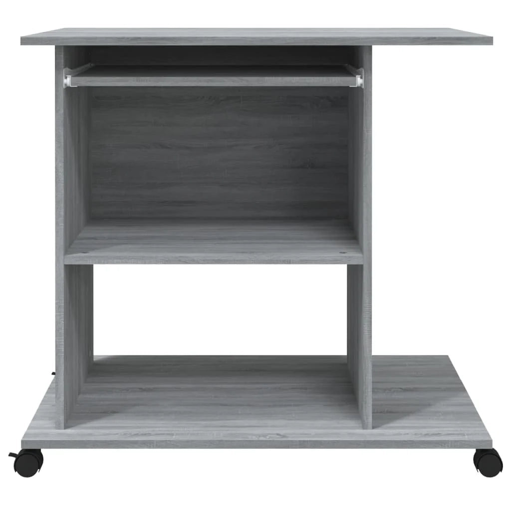 Scrivania tavolo postazione di lavoro mobile per computer studio per computer Sonoma 80 x 50 x 75 cm legno ingegnerizzato grigio 02_0023764