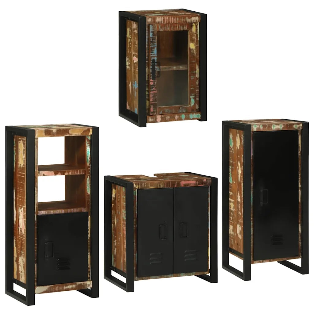Set di mobili per il bagno 4 pcs Legno massello riciclato