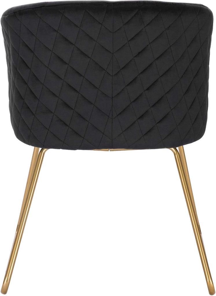 1x Sedie cucina moderne Poltroncina salotto Adatte per Sala da pranzo Soggiorno, Camera da Letto, Tessuto di velluto, Oro Metallo, Nero BH271sz-1
