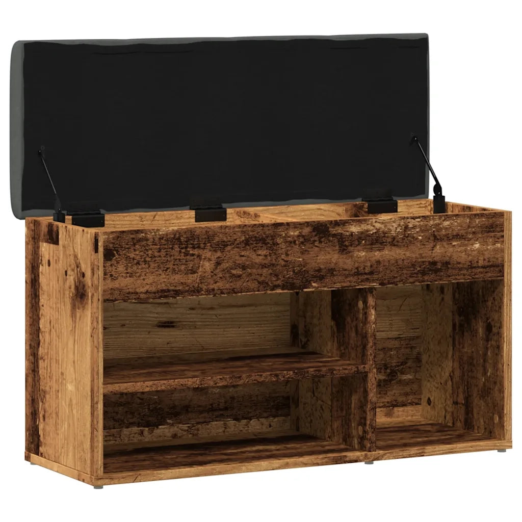 Scarpiera-Scaffale per scarpe Legno Antico 82x32x45,5 cm in Legno Multistrato