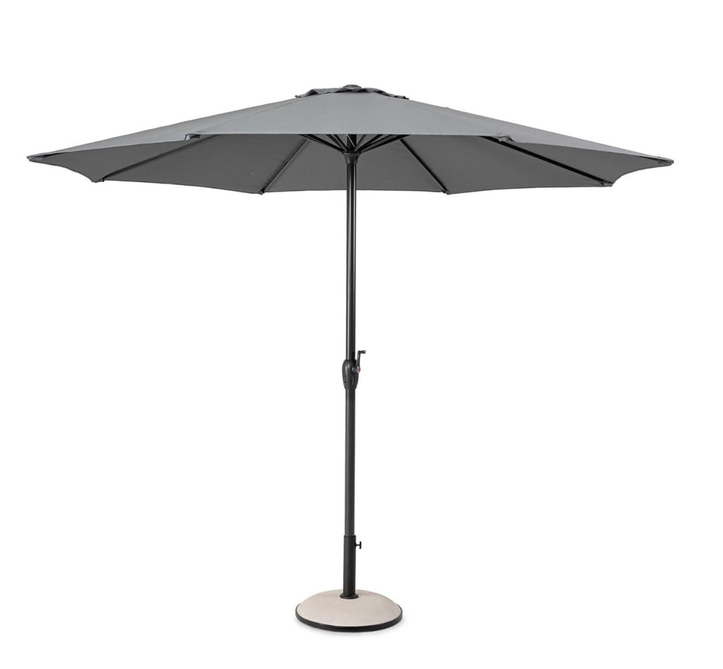 Ombrellone da Giardino 8 Stecche Ø300x242h cm Telo in Poliestere Kalife Grigio Scuro