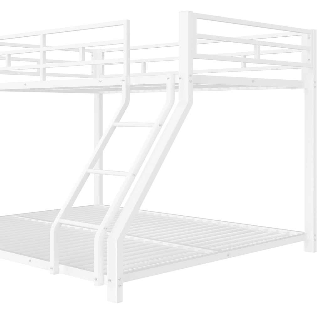 Letto a castello in metallo 90x200 e 140x200 cm bianco