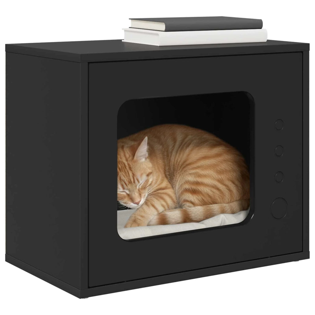 Casa per Gatti Nero 51 x 30 x 42,5 cm Legno multistrato