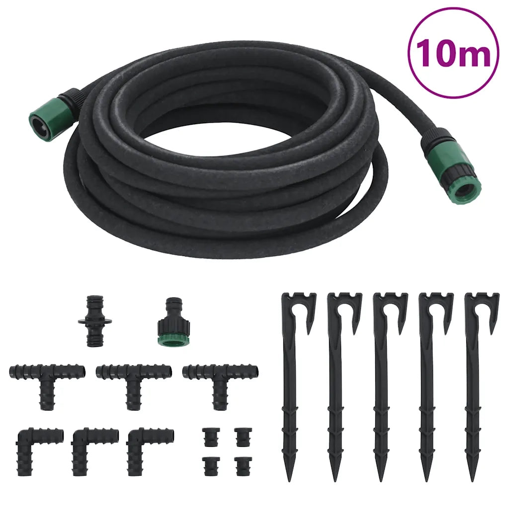 Tubo di Irrigazione da Giardino Nero 0,6" 10 m in Gommacod mxl 134882