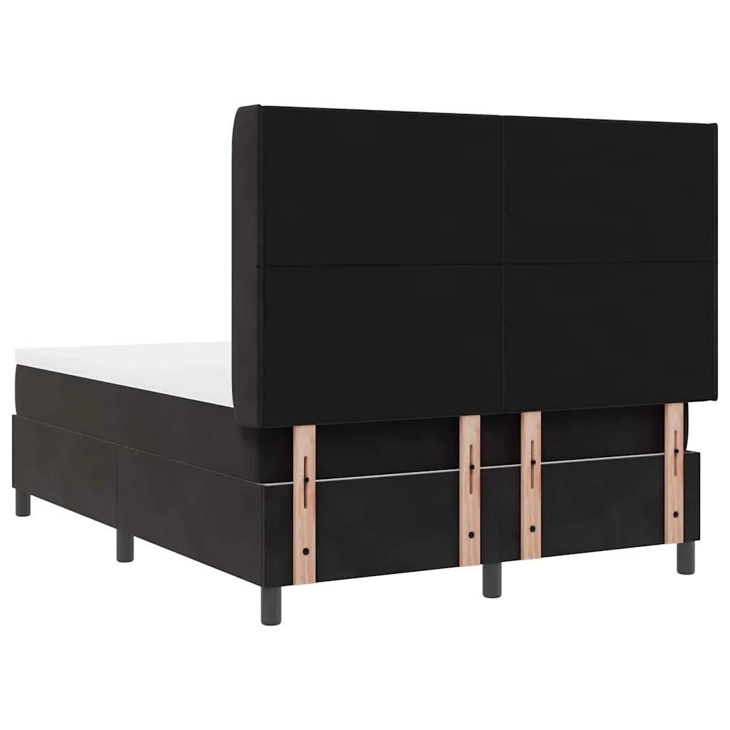 Letto a molle con strisce LED Nero 160 x 200 cm Velluto 3343876