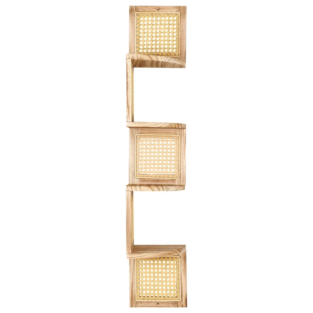 Scaffale angolare moderno a parete 4 ripiani in legno a 4 ripiani stile moderno
