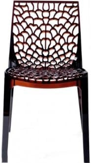 S6316TRMA Upon Gruvyer-Sedia impilabile in policarbonato Trasparente, 51 x 52 x 81 cm, Colore: Marrone Chiaro