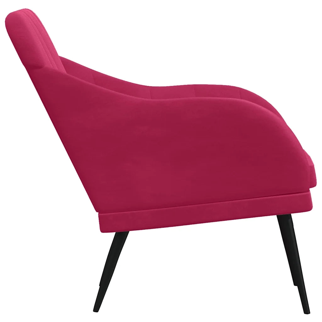 Poltrona Rosso Vino 63x76x80 cm Velluto cod mxl 14338