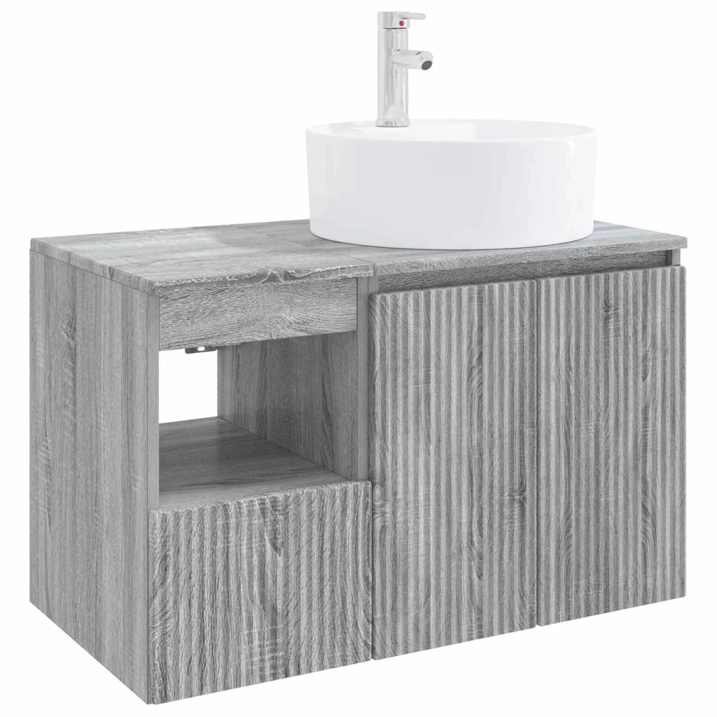 Set di mobili per il bagno 2 pz Sonoma grigio 3404080