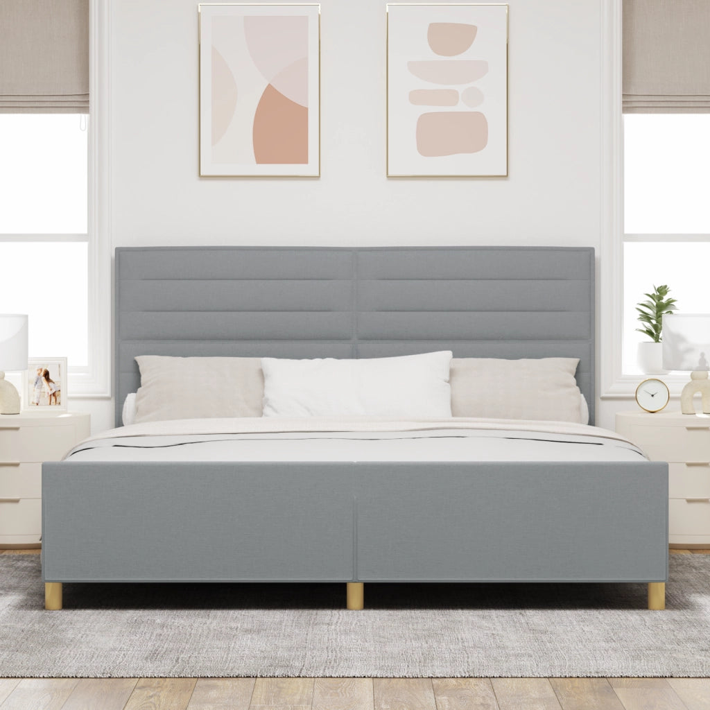 Letto in Grigio Chiaro di , 200x200 cm, Tessuto