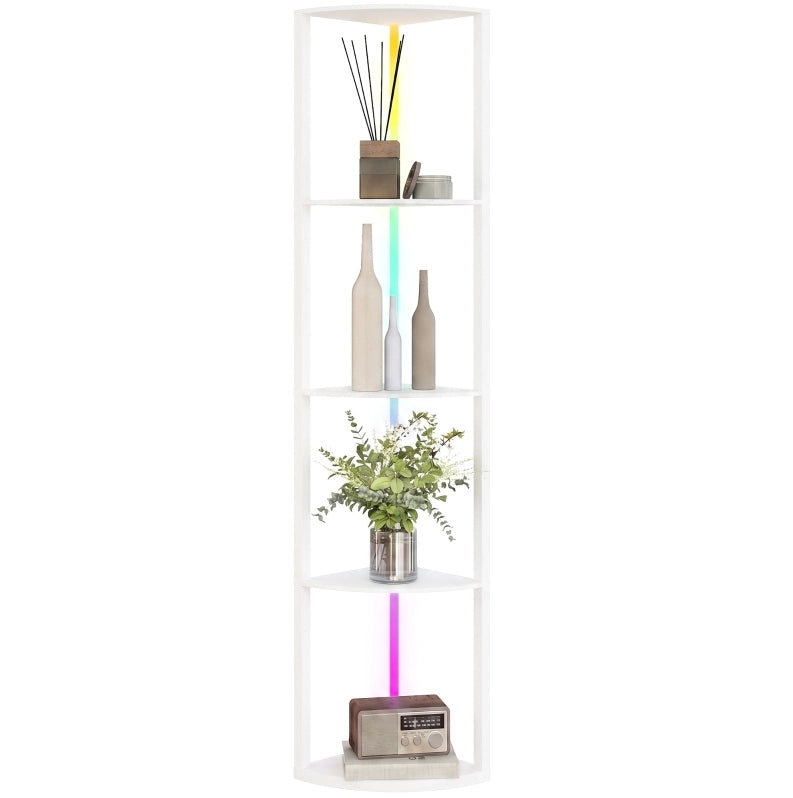 Lampada da Terra LED Dimmabile 5 Livelli con RGB e Mensola Integrata, Telecomando