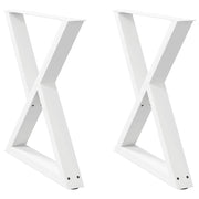 Gambe per tavolo da pranzo 2 pz bianche 80x(72-73,3) cm in acciaio 4012729