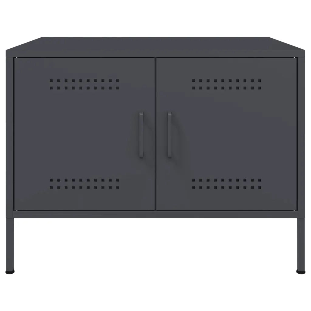 Tavolino da Salotto Antracite 68x50x50,5 cm in Acciaio