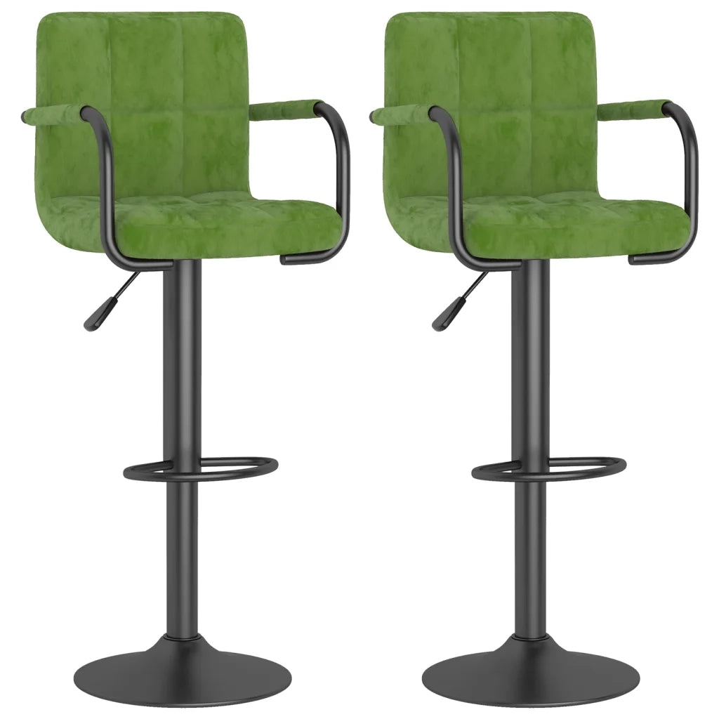 vidaXL Sgabelli da Bar 2 pz Verde Chiaro in Velluto