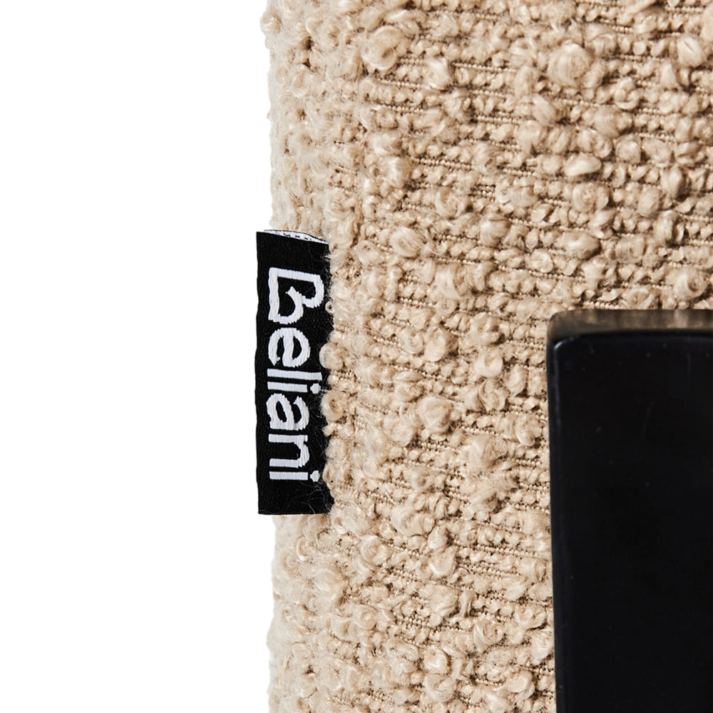 Poltrona Beige Boucle Telaio Metallo Nero Sedia d'Accento Stile Moderno Soggiorno Sala da Pranzo