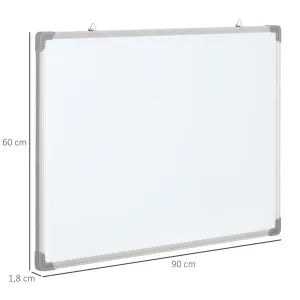 Lavagna Bianca con Cornice Argento, Include 4 Pennarelli, 1 Gomma e 10 Magneti