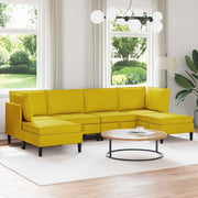 Set di mobili per il soggiorno con cuscino 6 pcs Giallo Velluto 3413762