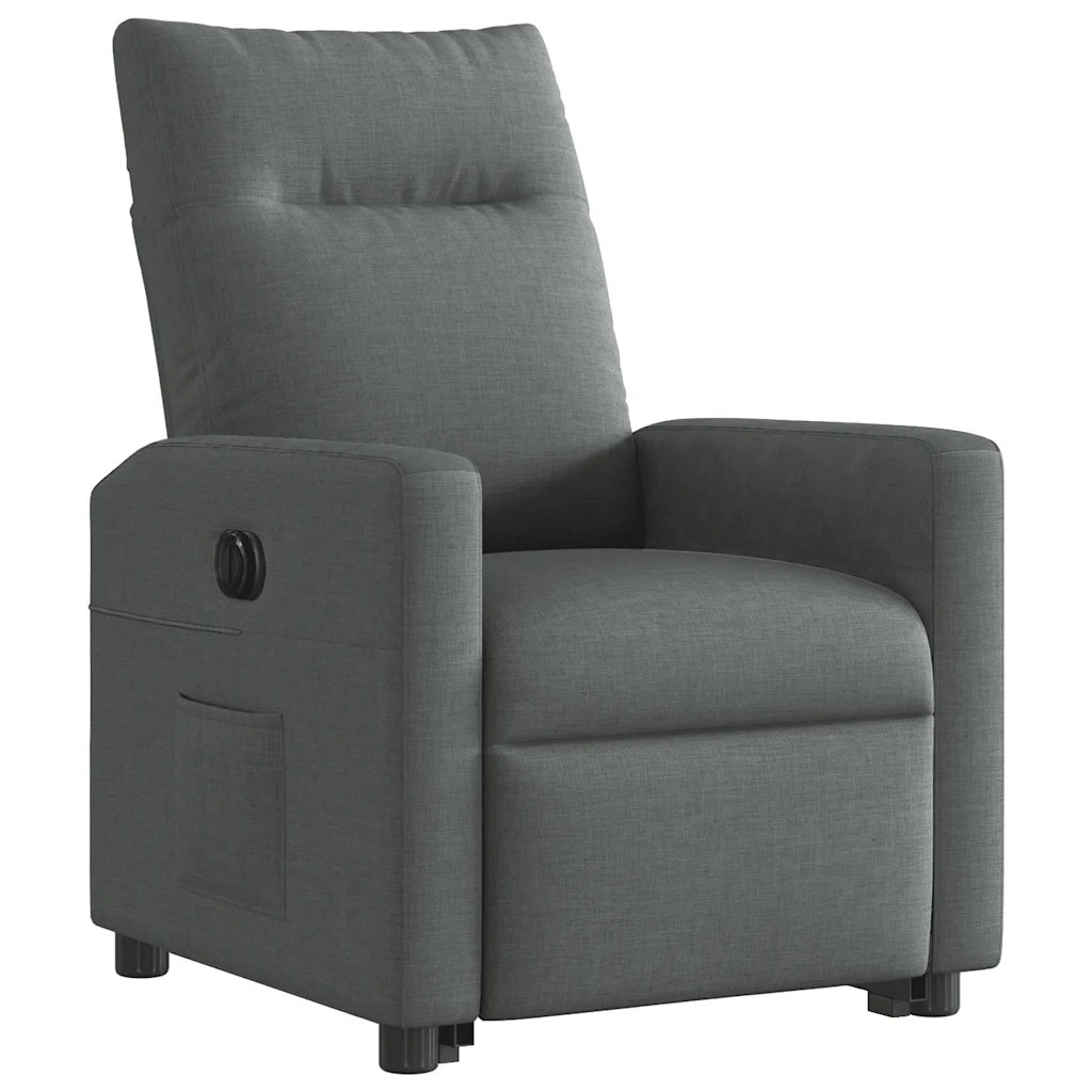 Poltrona Alzapersona Reclinabile Elettrica Grigio Scuro Tessuto 3324067