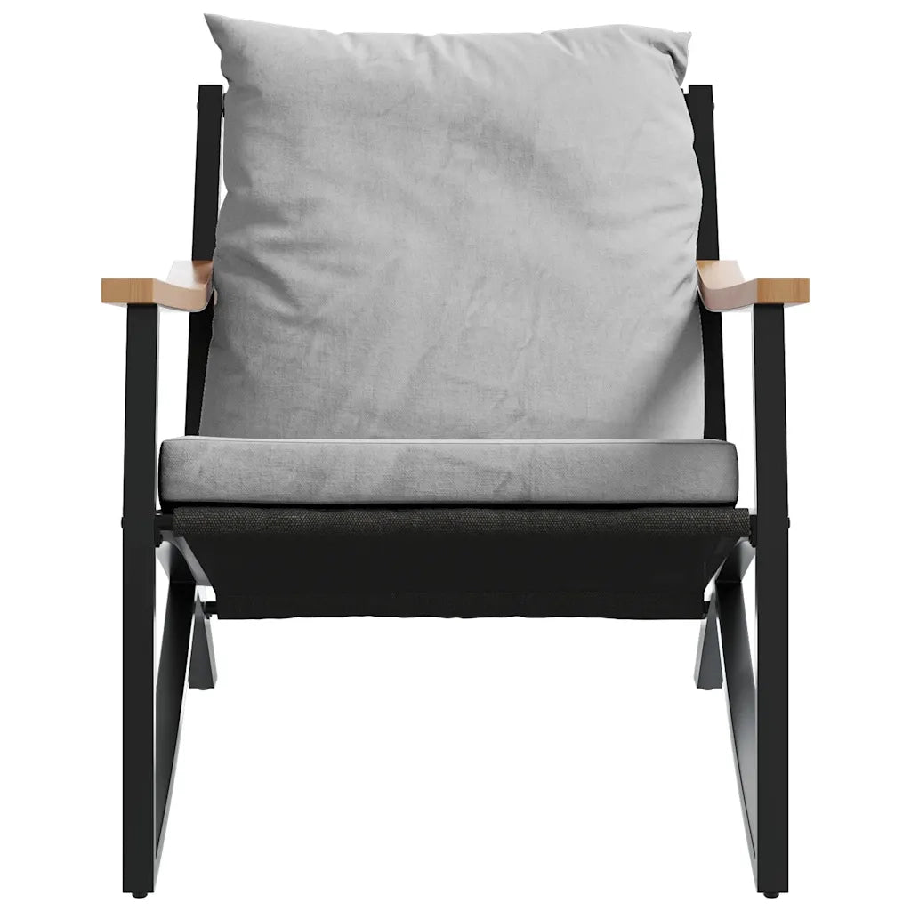 Sedie da Giardino con Cuscini 2pz Nere in Acciaio 4009304