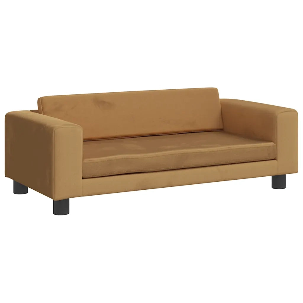 Lettino per Cani con Estensione Marrone 100x50x30 cm in Velluto CFW5480008