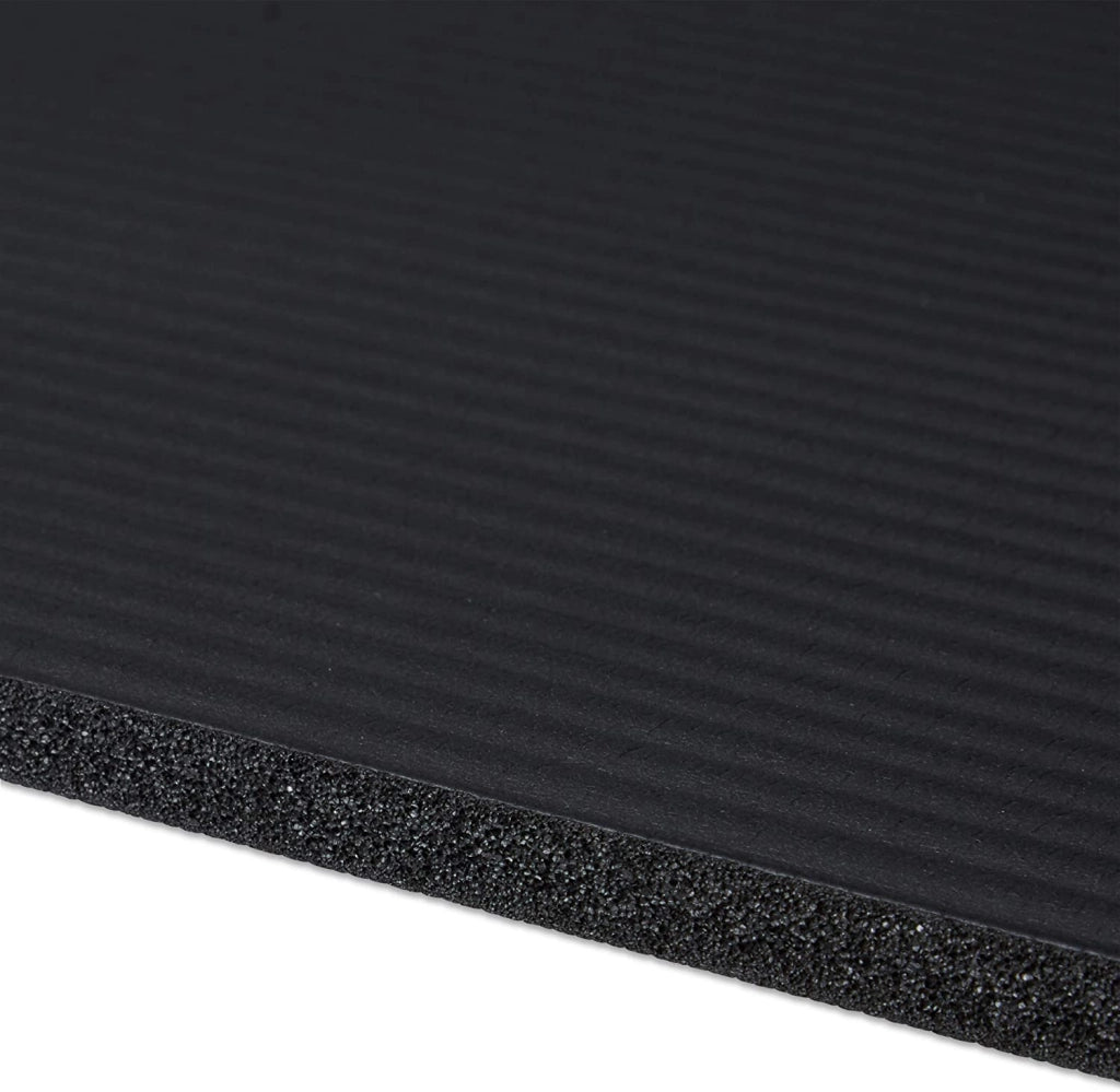 Tappetino yoga in gomma spessa 1 cm con tracolla per ginnastica pilates aerobica nero 13_0002843_3